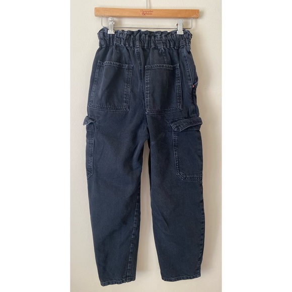 Zara Black Grey Paper bag Jeans - Picture 2 of 9
